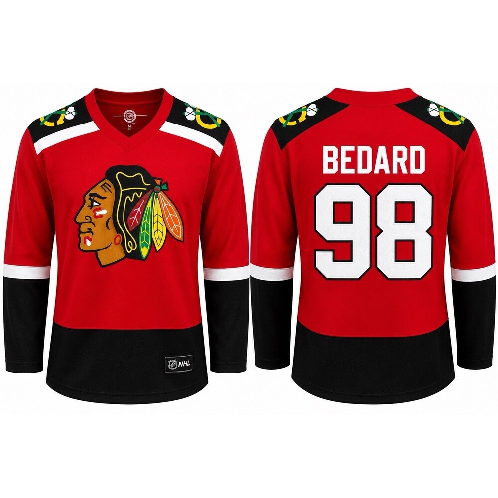 NHL Branded - Chicago Blackhawks Long Sleeve Jersey Style Shirt Size Adult Med